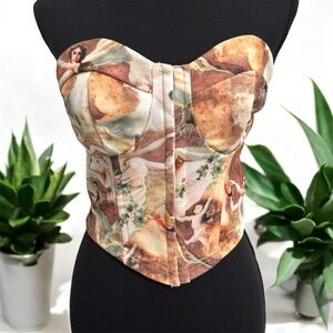 Artistic Print Bustier Top